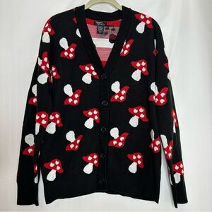 Thorn and Fable cardigan mushroom print long sleeves size small